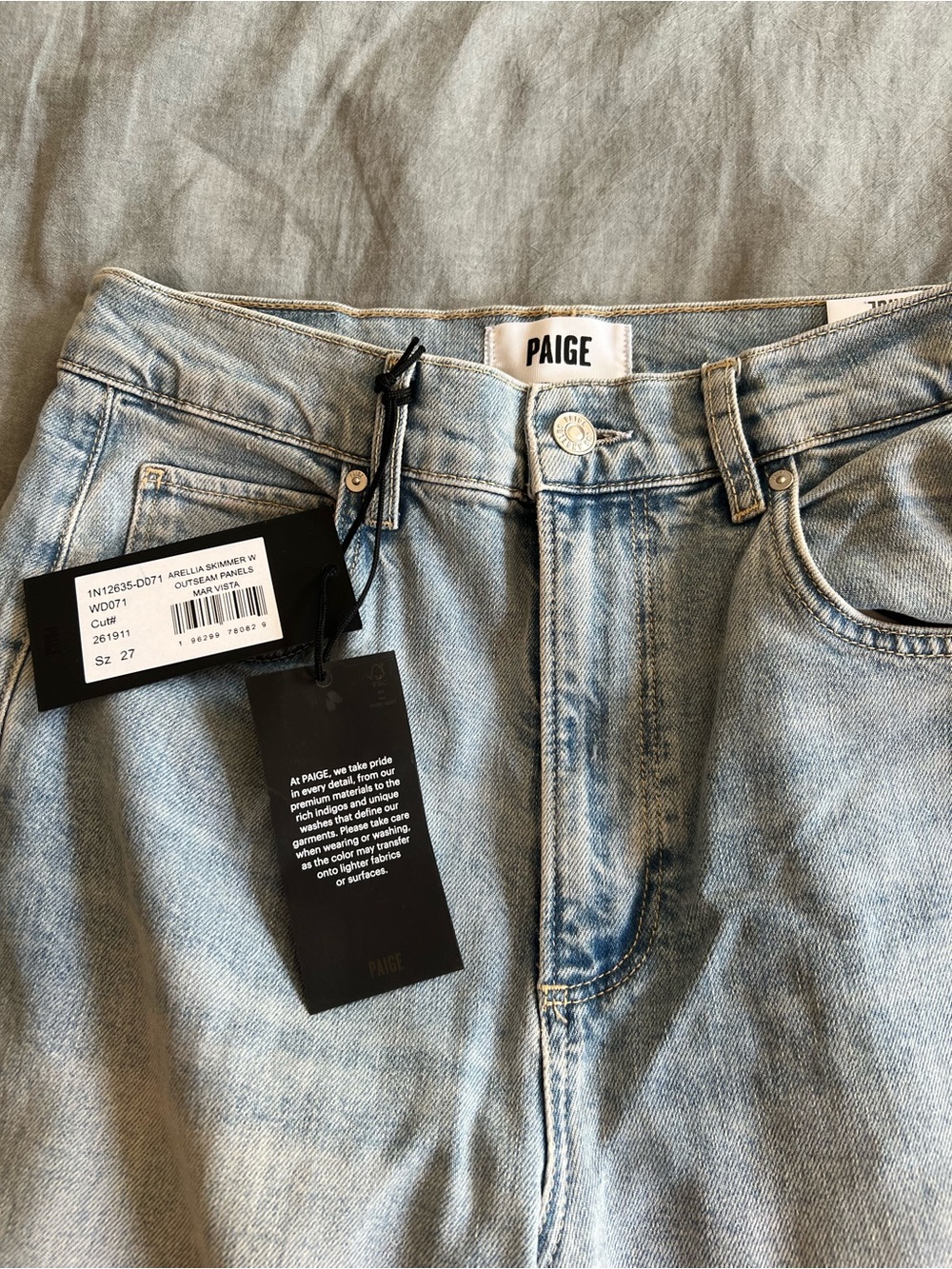 NWT Paige High-Rise Arellia Outseam Barrel Jeans - Picture 3 of 4